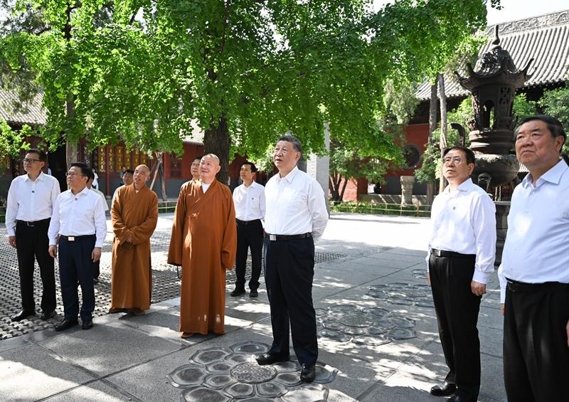 △2025年5月19日,习近平总书记在河南洛阳白马寺考察。