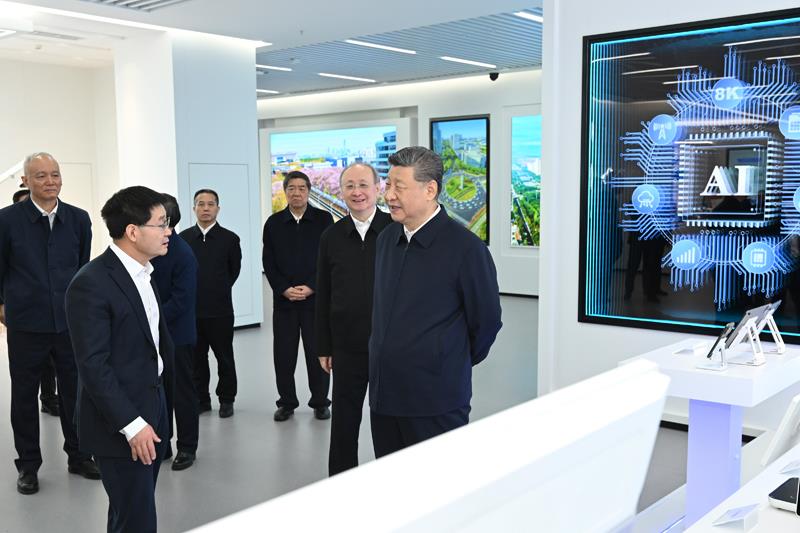 △2026年2月9日，习近平总书记在位于北京亦庄的国家信创园考察。
